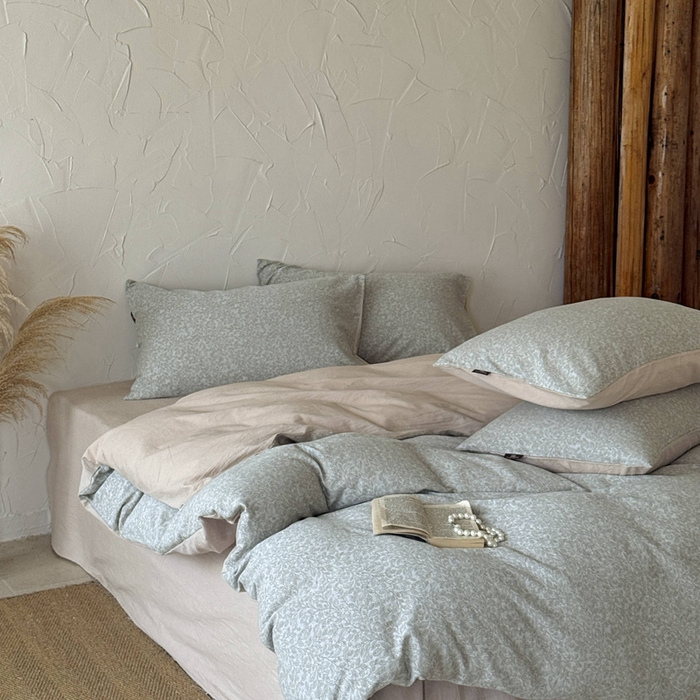 91家纺网 家纺一手货源 找家纺 于果 2025新款全棉纯棉色织提花四件套 莫兰