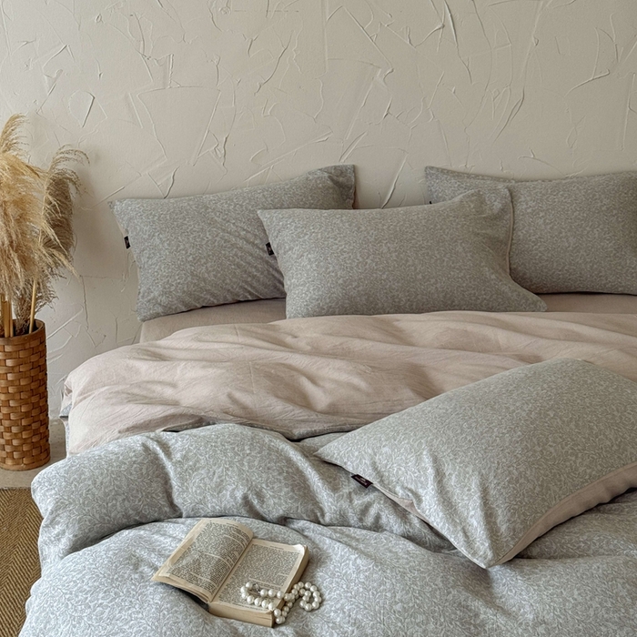 91家纺网 家纺一手货源 找家纺 于果 2025新款全棉纯棉色织提花四件套 莫兰