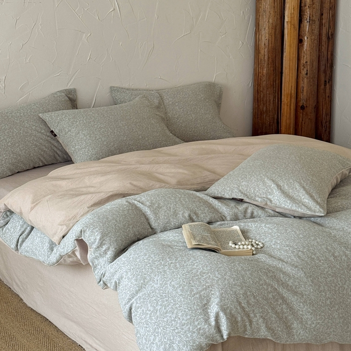 91家纺网 家纺一手货源 找家纺 于果 2025新款全棉纯棉色织提花四件套 莫兰