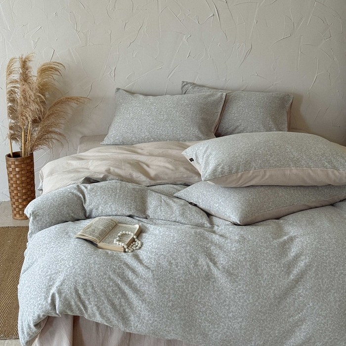 91家纺网 家纺一手货源 找家纺 于果 2025新款全棉纯棉色织提花四件套 莫兰