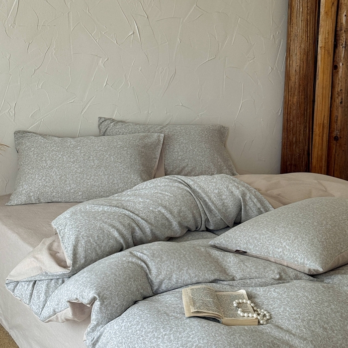 91家纺网 家纺一手货源 找家纺 于果 2025新款全棉纯棉色织提花四件套 莫兰