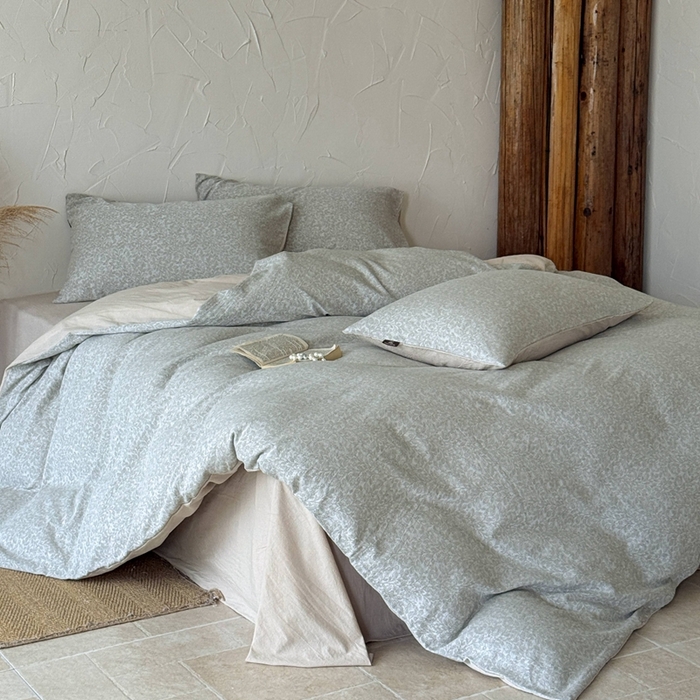 91家纺网 家纺一手货源 找家纺 于果 2025新款全棉纯棉色织提花四件套 莫兰