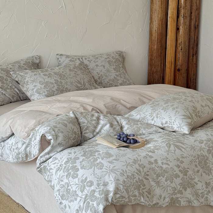 91家纺网 家纺一手货源 找家纺 于果 2025新款全棉纯棉色织提花四件套 暖枝