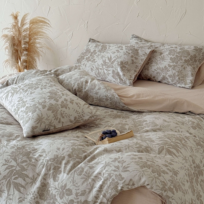 91家纺网 家纺一手货源 找家纺 于果 2025新款全棉纯棉色织提花四件套 暖枝