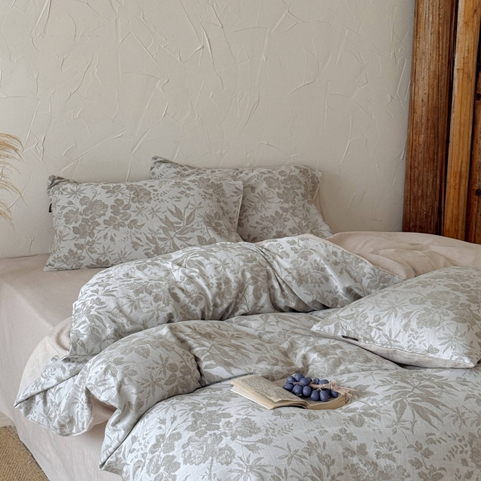 91家纺网 家纺一手货源 找家纺 于果 2025新款全棉纯棉色织提花四件套 暖枝