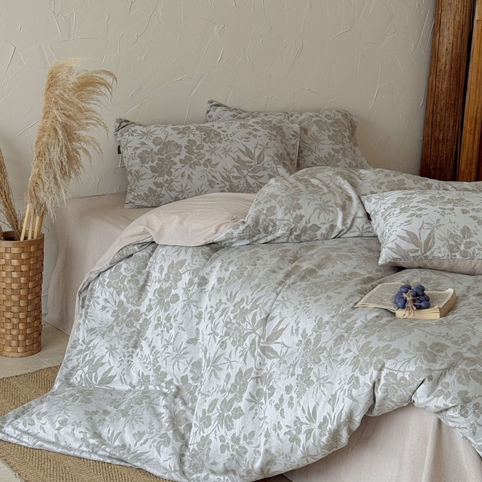 91家纺网 家纺一手货源 找家纺 于果 2025新款全棉纯棉色织提花四件套 暖枝