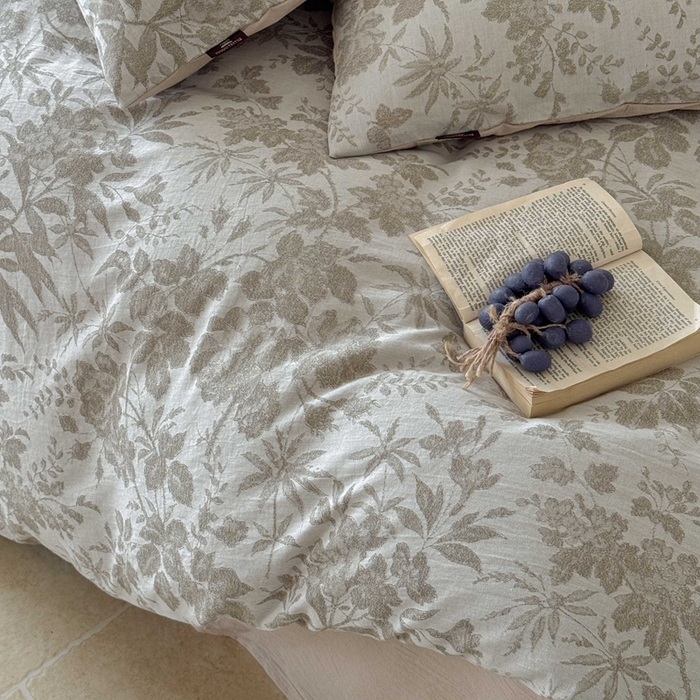 91家纺网 家纺一手货源 找家纺 于果 2025新款全棉纯棉色织提花四件套 暖枝