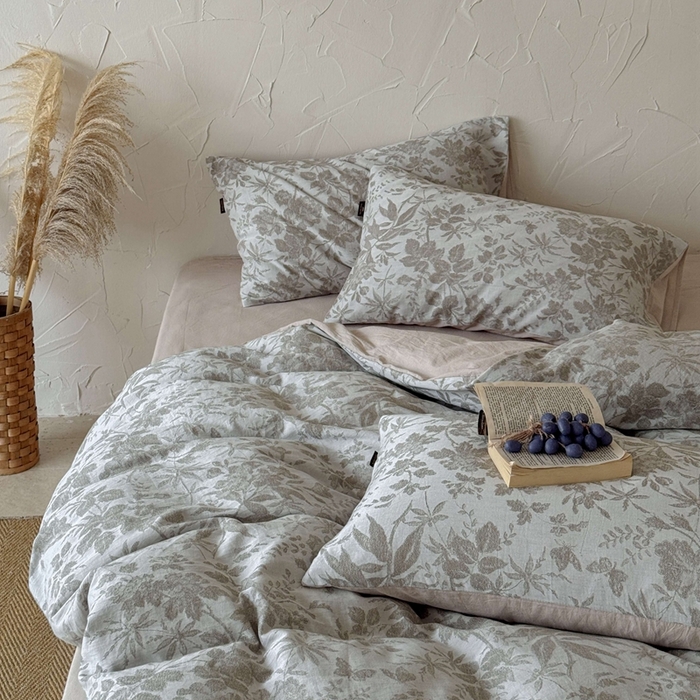 91家纺网 家纺一手货源 找家纺 于果 2025新款全棉纯棉色织提花四件套 暖枝