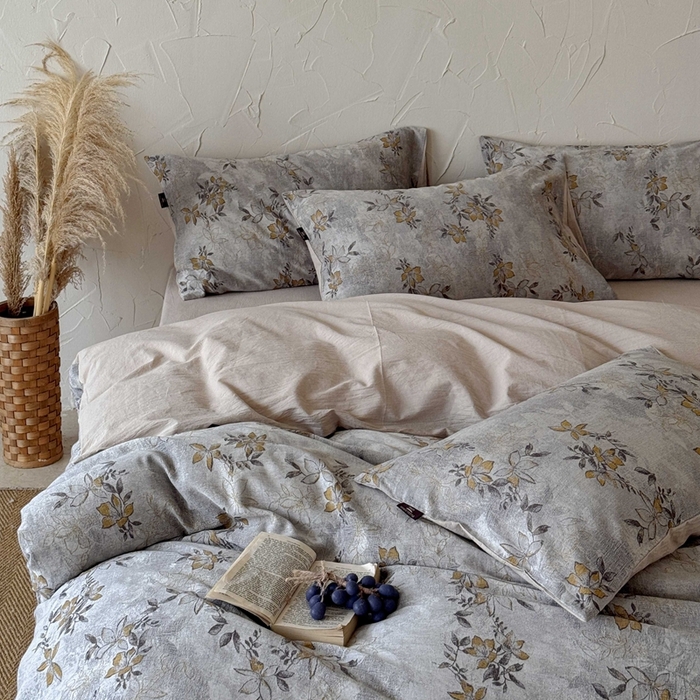 91家纺网 家纺一手货源 找家纺 于果 2025新款全棉纯棉色织提花四件套 秋枫