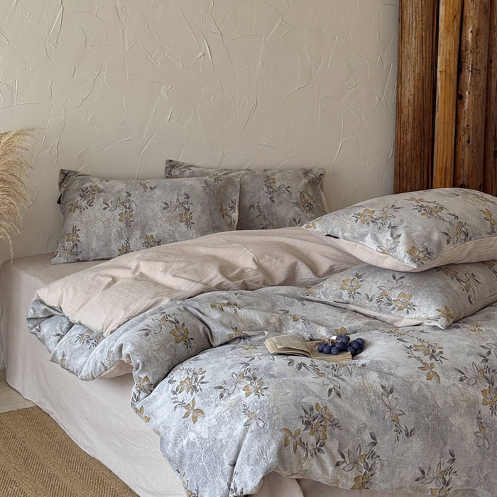 91家纺网 家纺一手货源 找家纺 于果 2025新款全棉纯棉色织提花四件套 秋枫