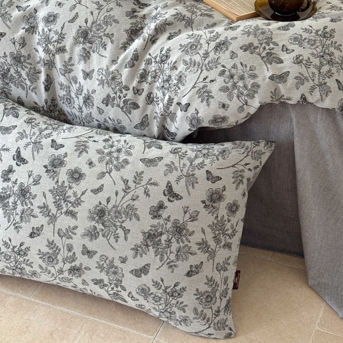 91家纺网 家纺一手货源 找家纺 于果 2025新款全棉纯棉色织提花四件套 如梦灰