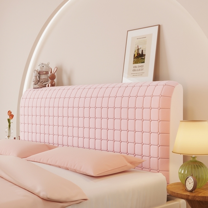 91家纺网 家纺一手货源 找家纺 （总）沐沐家纺 2026新款亲肤舒适磨毛小格子奶油风床头罩