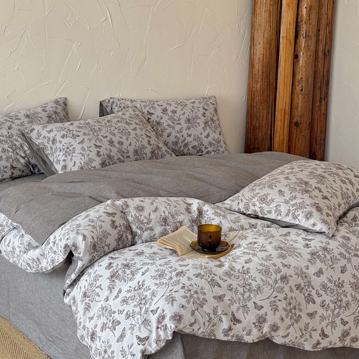 91家纺网 家纺一手货源 找家纺 于果 2025新款全棉纯棉色织提花四件套 如梦咖