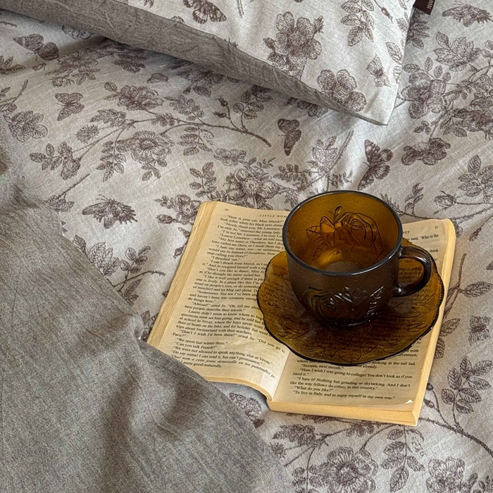 91家纺网 家纺一手货源 找家纺 于果 2025新款全棉纯棉色织提花四件套 如梦咖