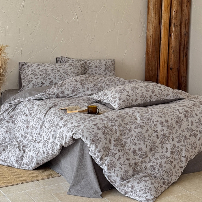 91家纺网 家纺一手货源 找家纺 于果 2025新款全棉纯棉色织提花四件套 如梦咖