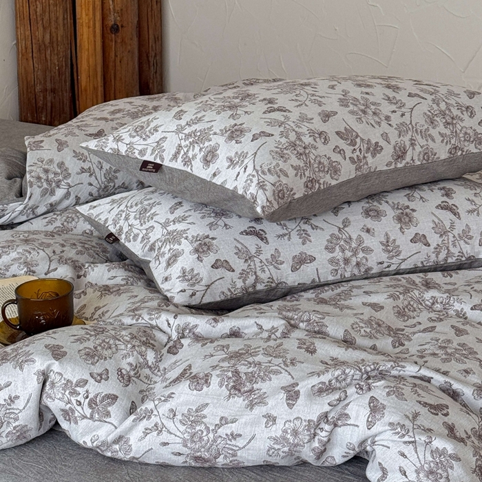 91家纺网 家纺一手货源 找家纺 于果 2025新款全棉纯棉色织提花四件套 如梦咖