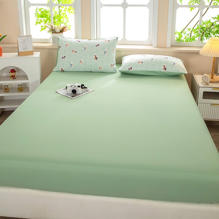 91家纺网 家纺一手货源 找家纺 梦莱家纺 2025新款水洗棉印花四件套 萌犬趣行