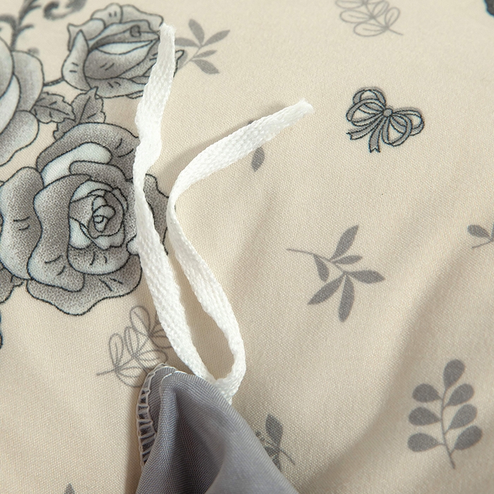 91家纺网 家纺一手货源 找家纺 梦莱家纺 2025新款水洗棉印花四件套 玫瑰蝶影