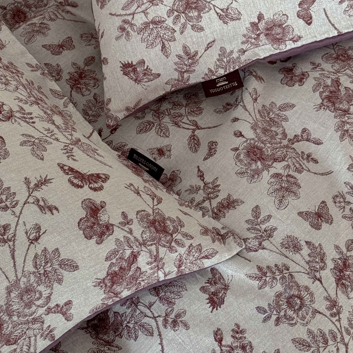 91家纺网 家纺一手货源 找家纺 于果 2025新款全棉纯棉色织提花四件套 如梦紫