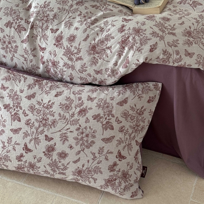 91家纺网 家纺一手货源 找家纺 于果 2025新款全棉纯棉色织提花四件套 如梦紫