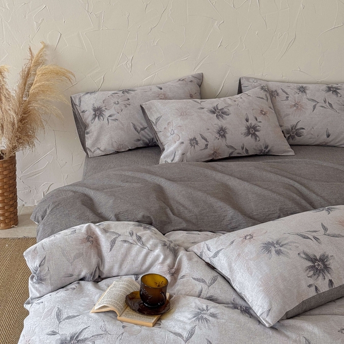 91家纺网 家纺一手货源 找家纺 于果 2025新款全棉纯棉色织提花四件套 水墨江南