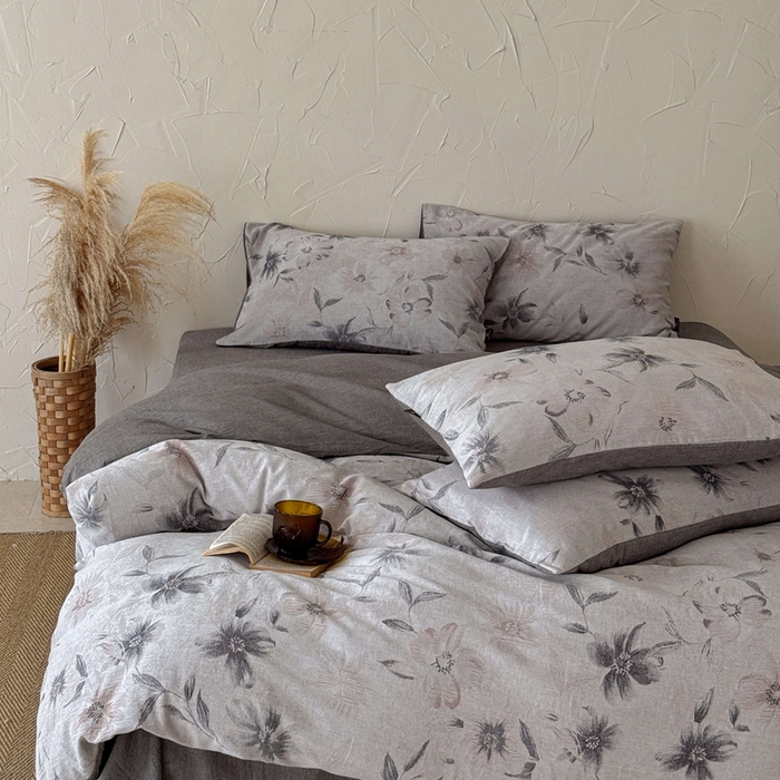 91家纺网 家纺一手货源 找家纺 于果 2025新款全棉纯棉色织提花四件套 水墨江南