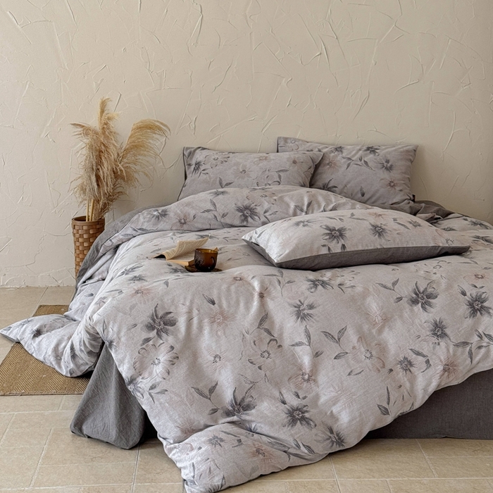 91家纺网 家纺一手货源 找家纺 于果 2025新款全棉纯棉色织提花四件套 水墨江南