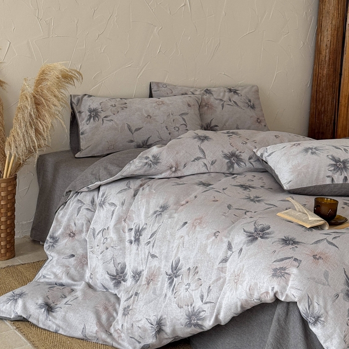 91家纺网 家纺一手货源 找家纺 于果 2025新款全棉纯棉色织提花四件套 水墨江南