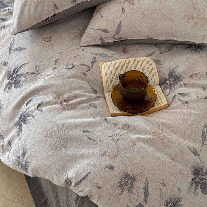 91家纺网 家纺一手货源 找家纺 于果 2025新款全棉纯棉色织提花四件套 水墨江南