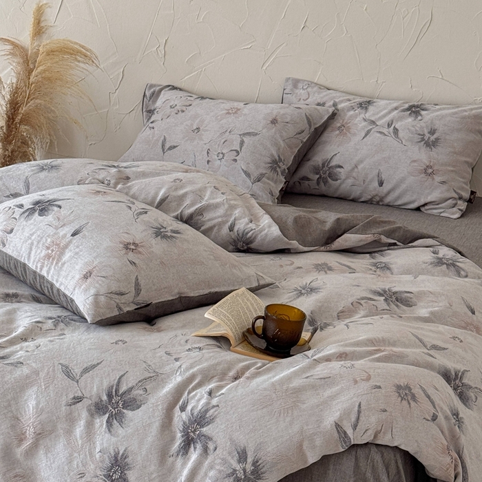 91家纺网 家纺一手货源 找家纺 于果 2025新款全棉纯棉色织提花四件套 水墨江南