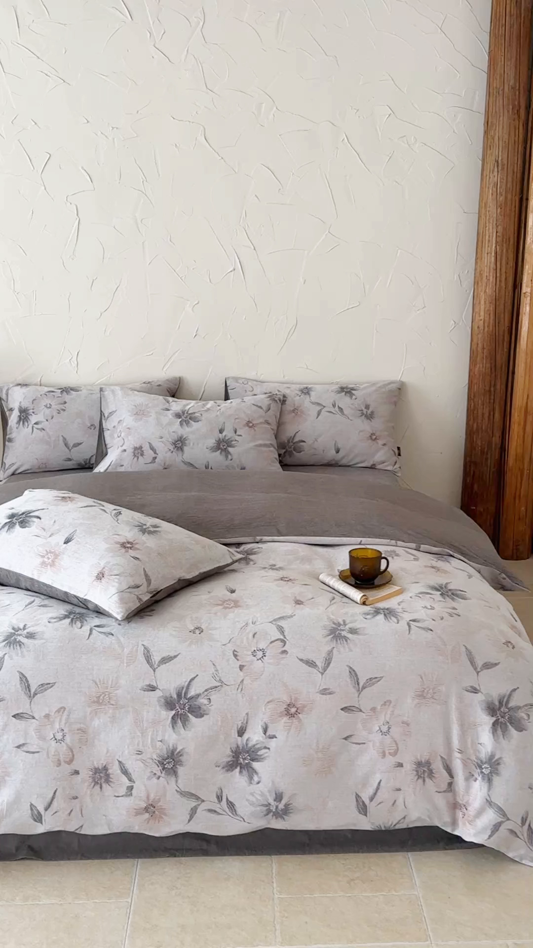 91家纺网 家纺一手货源 找家纺 于果 2025新款全棉纯棉色织提花四件套 水墨江南