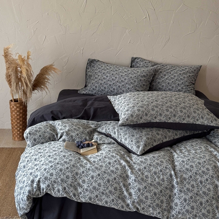 91家纺网 家纺一手货源 找家纺 于果 2025新款全棉纯棉色织提花四件套 夕颜