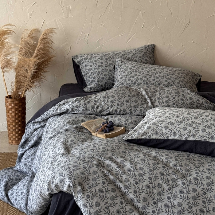 91家纺网 家纺一手货源 找家纺 于果 2025新款全棉纯棉色织提花四件套 夕颜