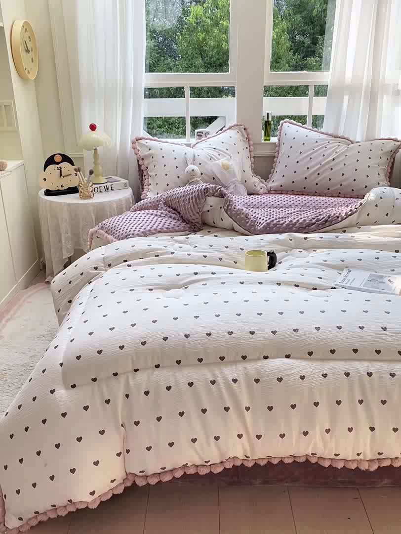 91家纺网 家纺一手货源 找家纺 （总）米乐被业 2025新款毛球豆豆被小清新被子被芯