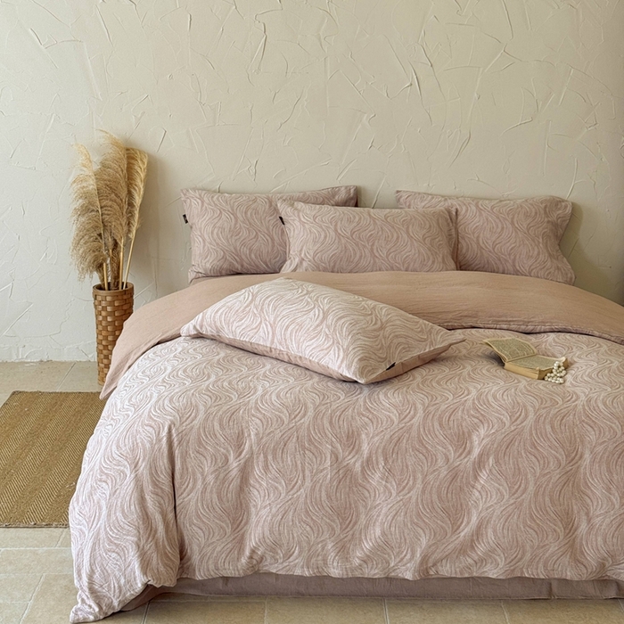 于果 2025新款全棉纯棉色织提花四件套 寻意