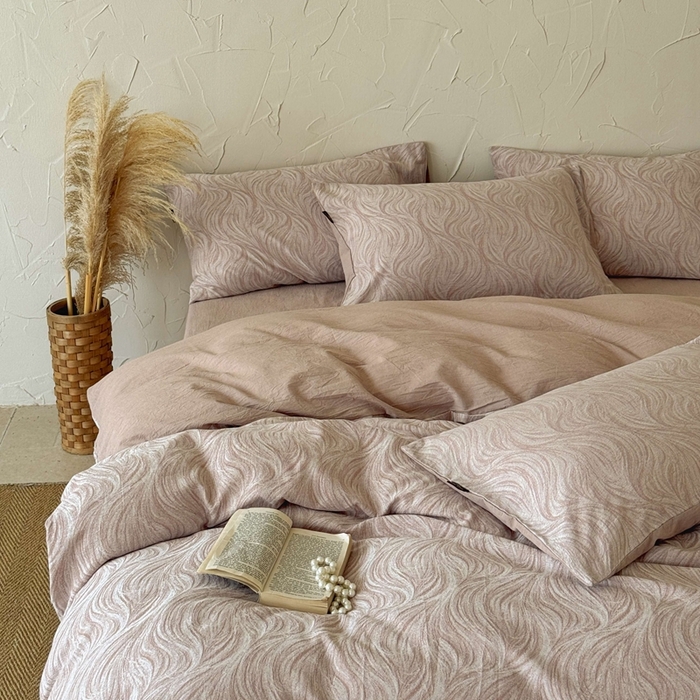 91家纺网 家纺一手货源 找家纺 于果 2025新款全棉纯棉色织提花四件套 寻意