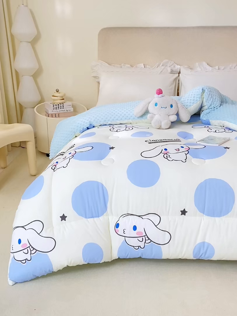 91家纺网 家纺一手货源 找家纺 （总）米乐被业 2025新款三丽鸥水洗棉豆豆被被子被芯冬被