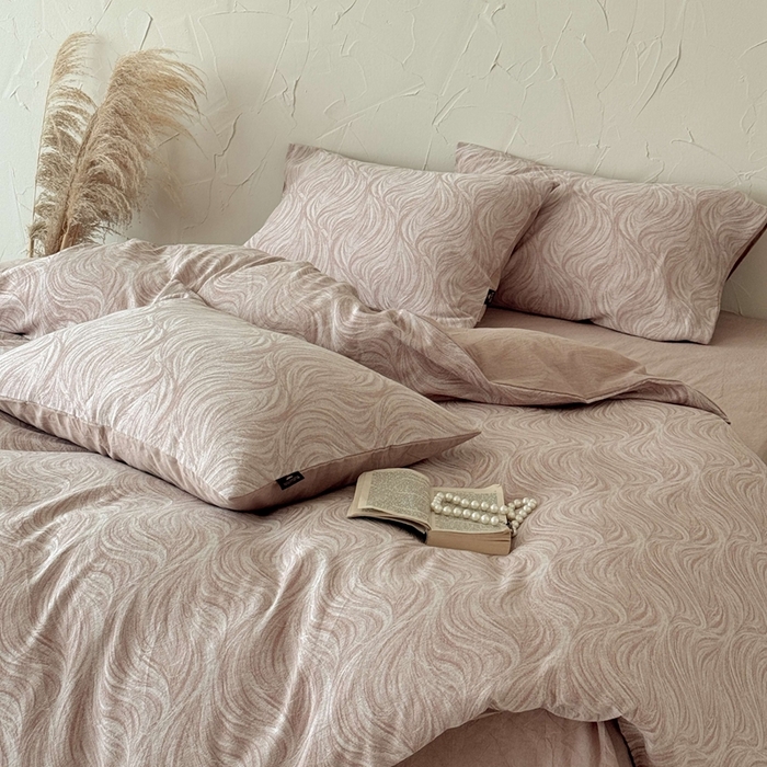 91家纺网 家纺一手货源 找家纺 于果 2025新款全棉纯棉色织提花四件套 寻意