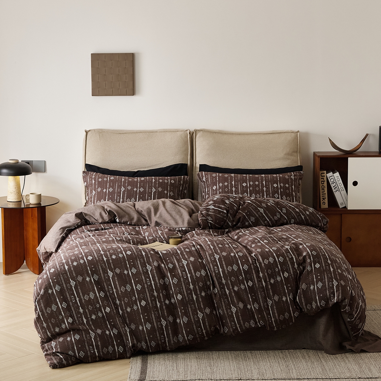 91家纺网 家纺一手货源 找家纺 （总）原研家居 2025新款棉麻色织提花系列四件套