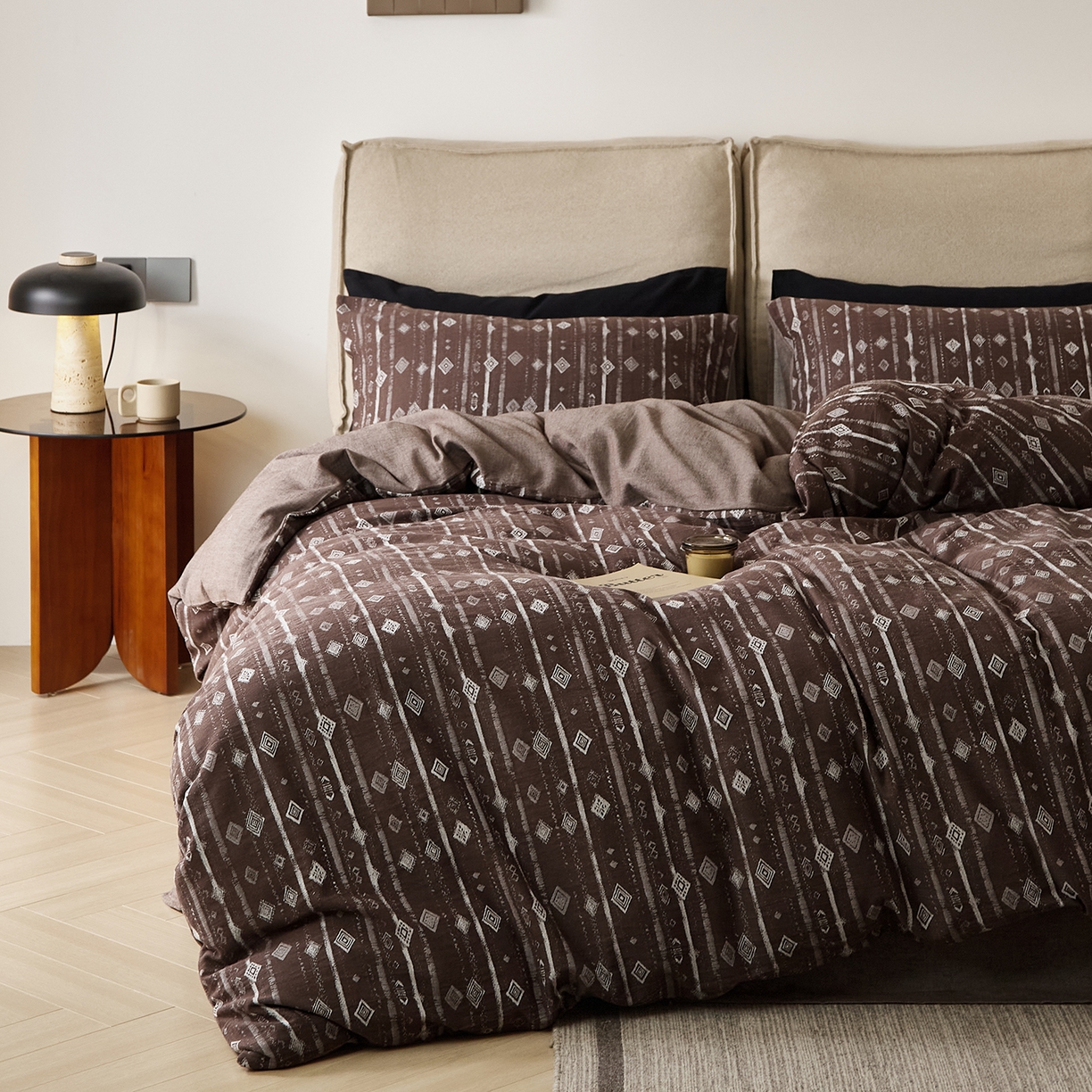 91家纺网 家纺一手货源 找家纺 （总）原研家居 2025新款棉麻色织提花系列四件套