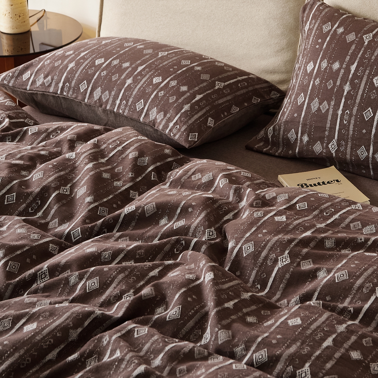 91家纺网 家纺一手货源 找家纺 （总）原研家居 2025新款棉麻色织提花系列四件套