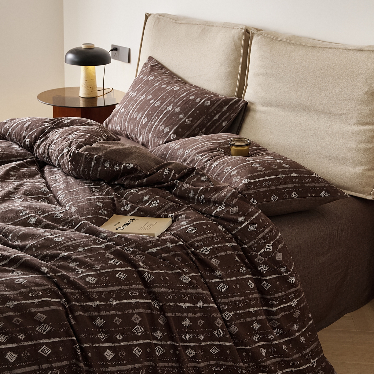 91家纺网 家纺一手货源 找家纺 （总）原研家居 2025新款棉麻色织提花系列四件套