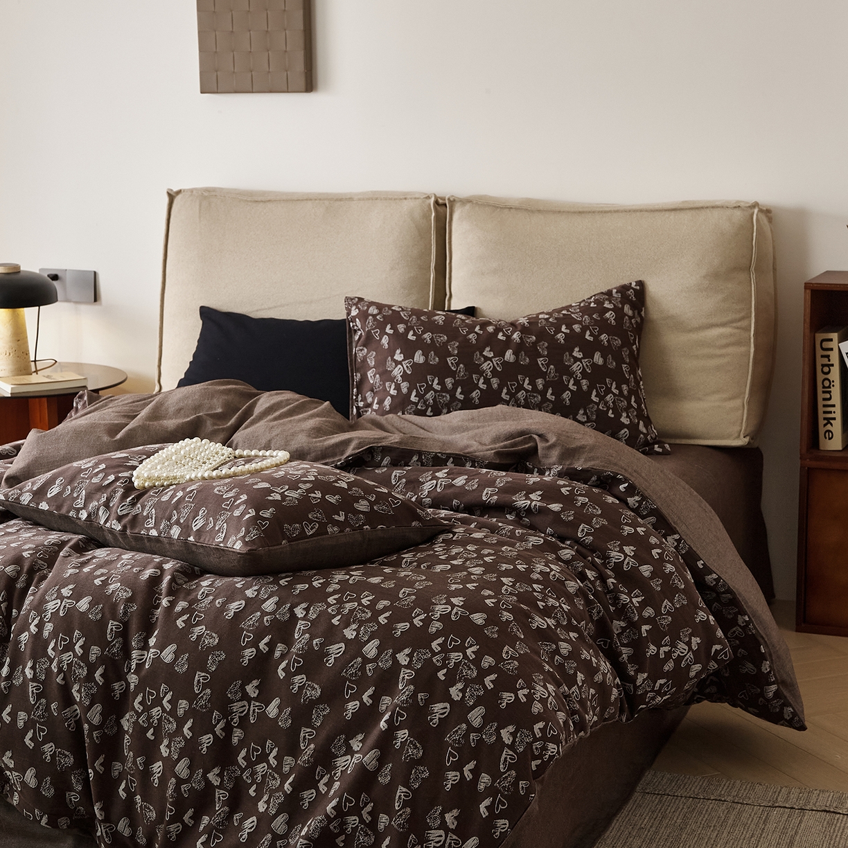 91家纺网 家纺一手货源 找家纺 原研家居 2025新款棉麻色织提花系列四件套 空寂余温