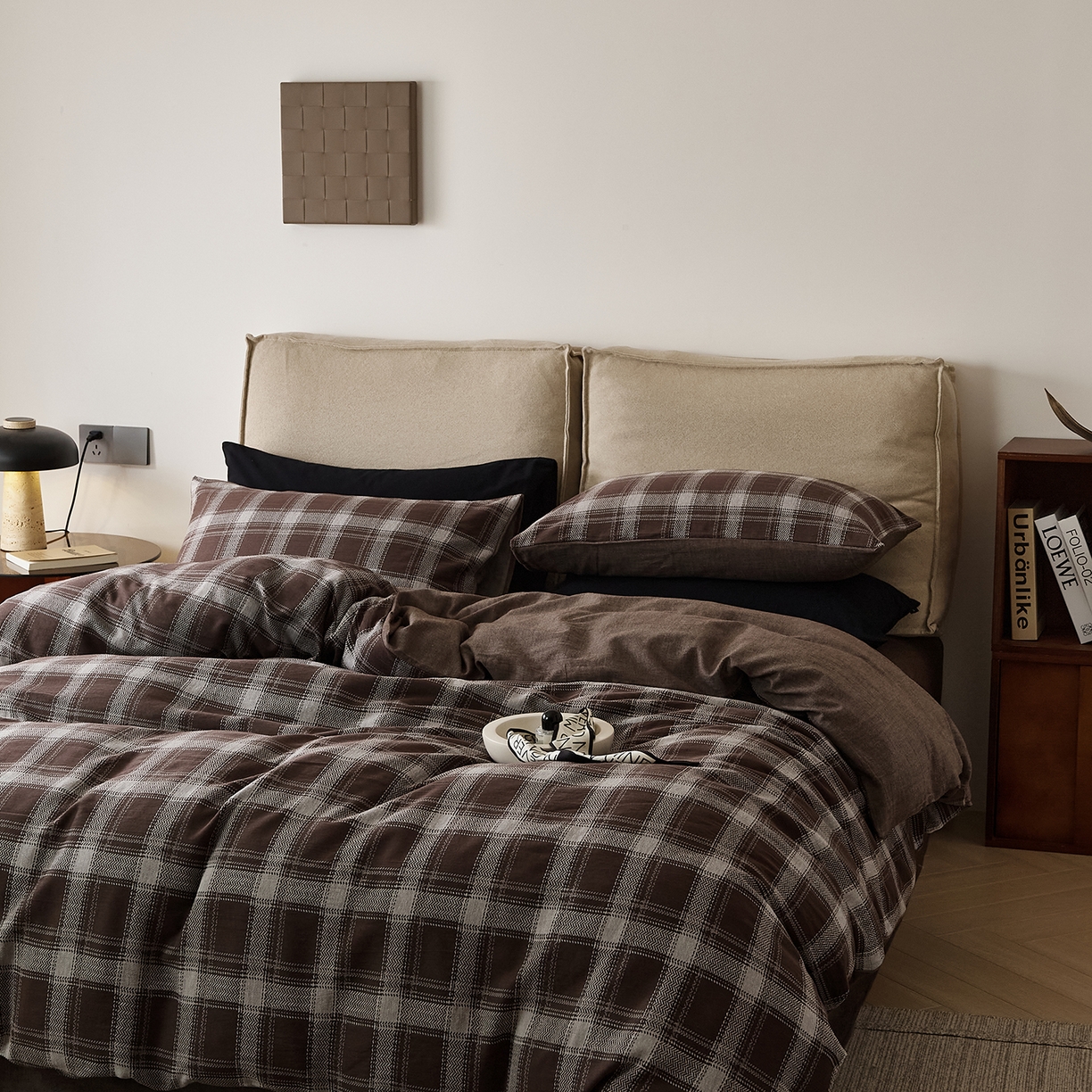 91家纺网 家纺一手货源 找家纺 原研家居 2025新款棉麻色织提花系列四件套 枯荣共生