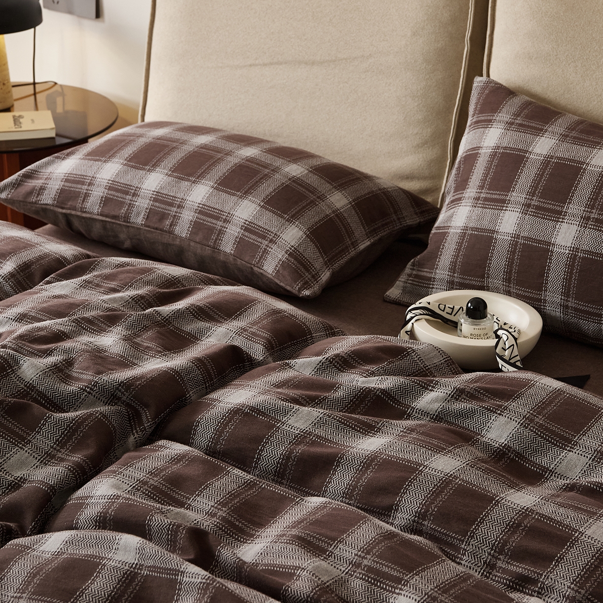 91家纺网 家纺一手货源 找家纺 原研家居 2025新款棉麻色织提花系列四件套 枯荣共生