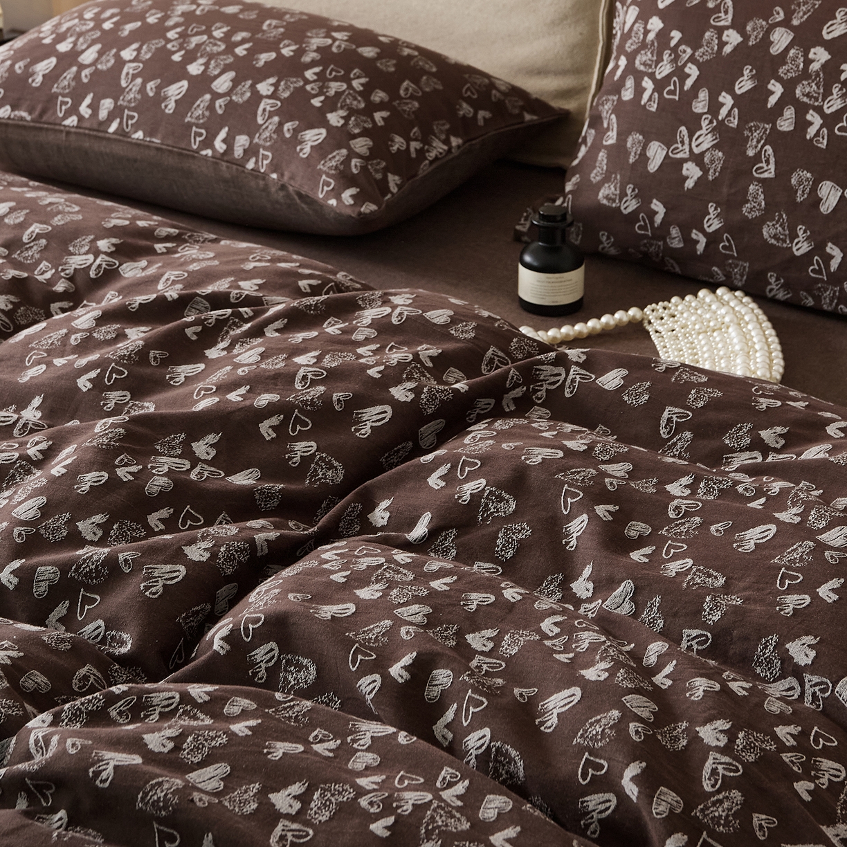 91家纺网 家纺一手货源 找家纺 原研家居 2025新款棉麻色织提花系列四件套 空寂余温