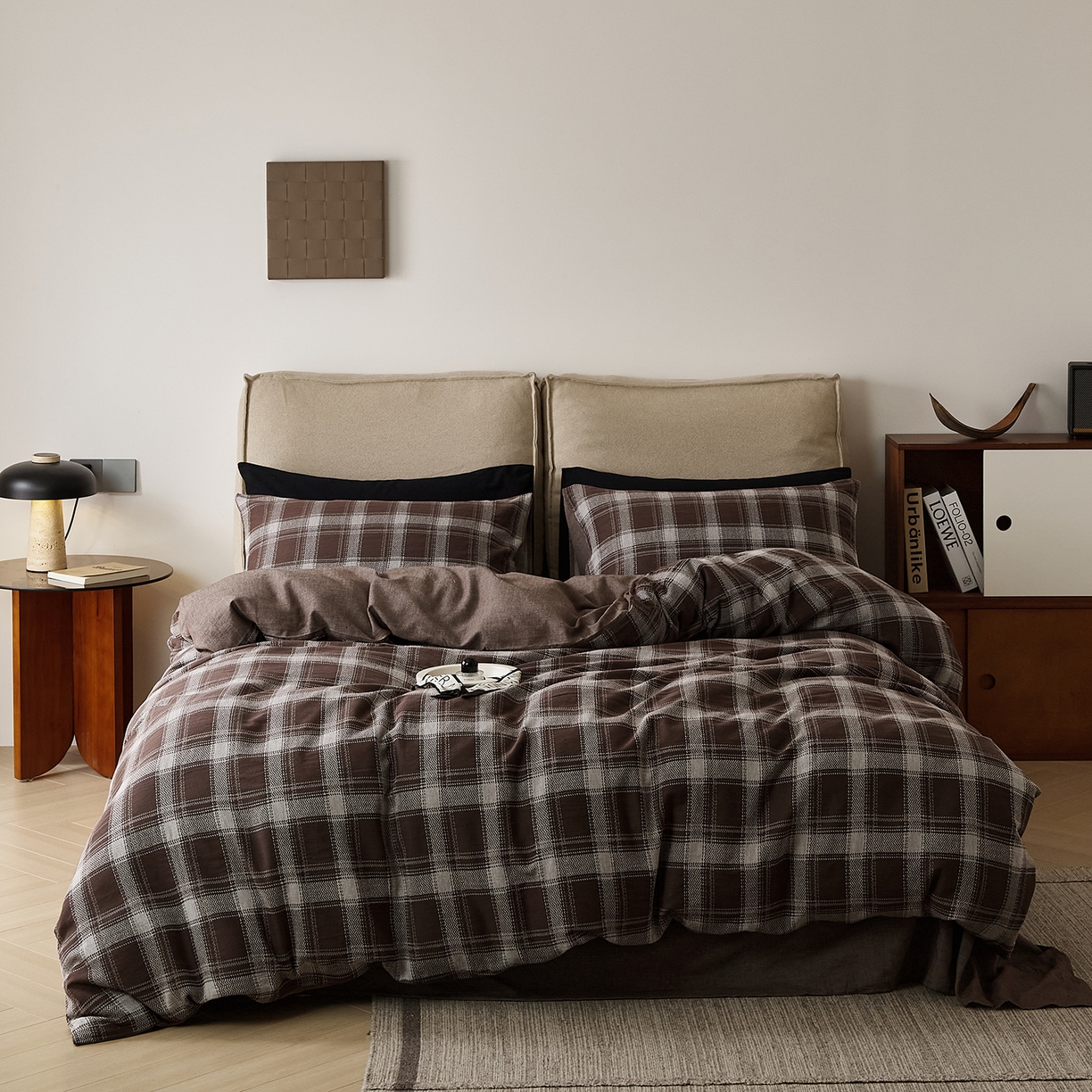 91家纺网 家纺一手货源 找家纺 原研家居 2025新款棉麻色织提花系列四件套 枯荣共生