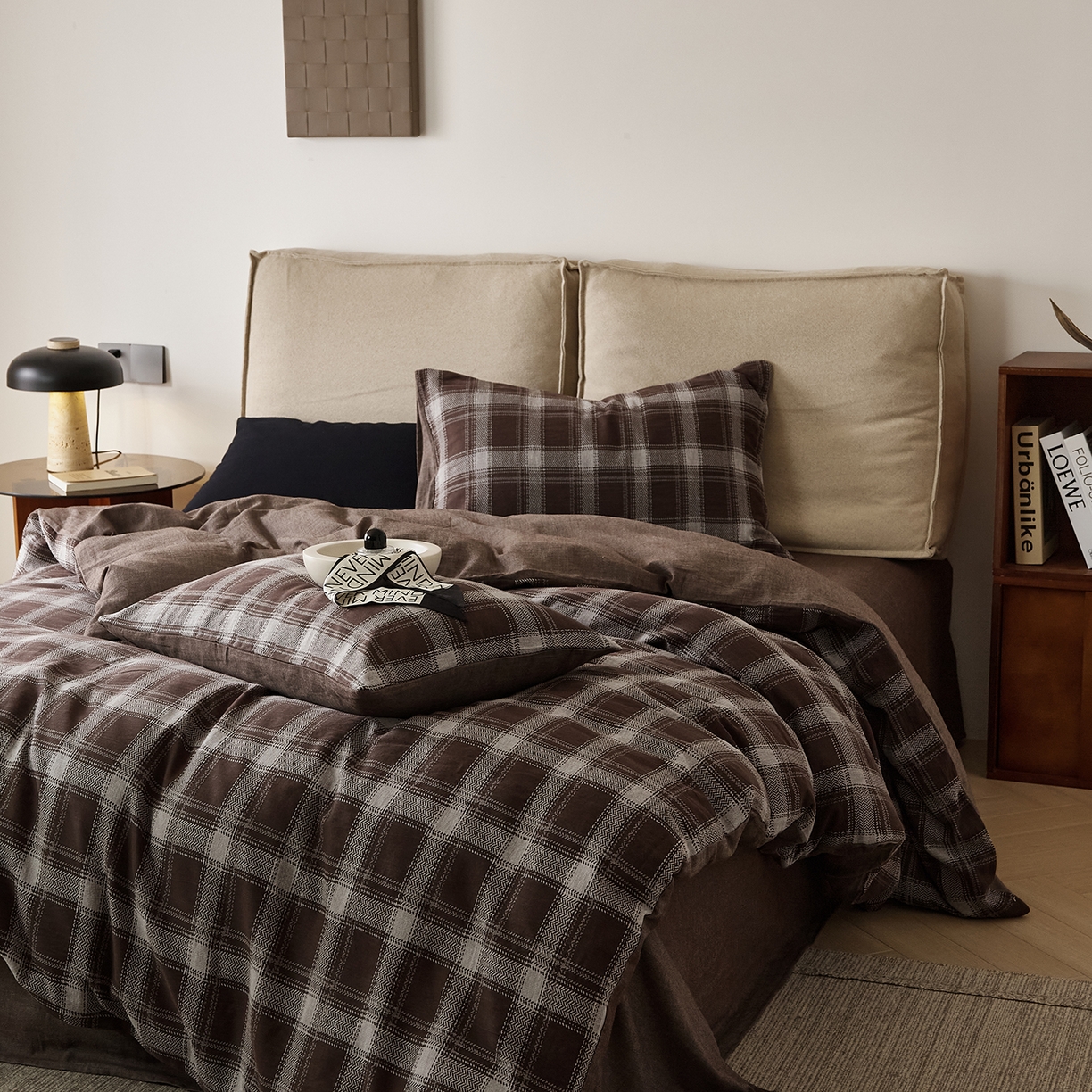 91家纺网 家纺一手货源 找家纺 原研家居 2025新款棉麻色织提花系列四件套 枯荣共生