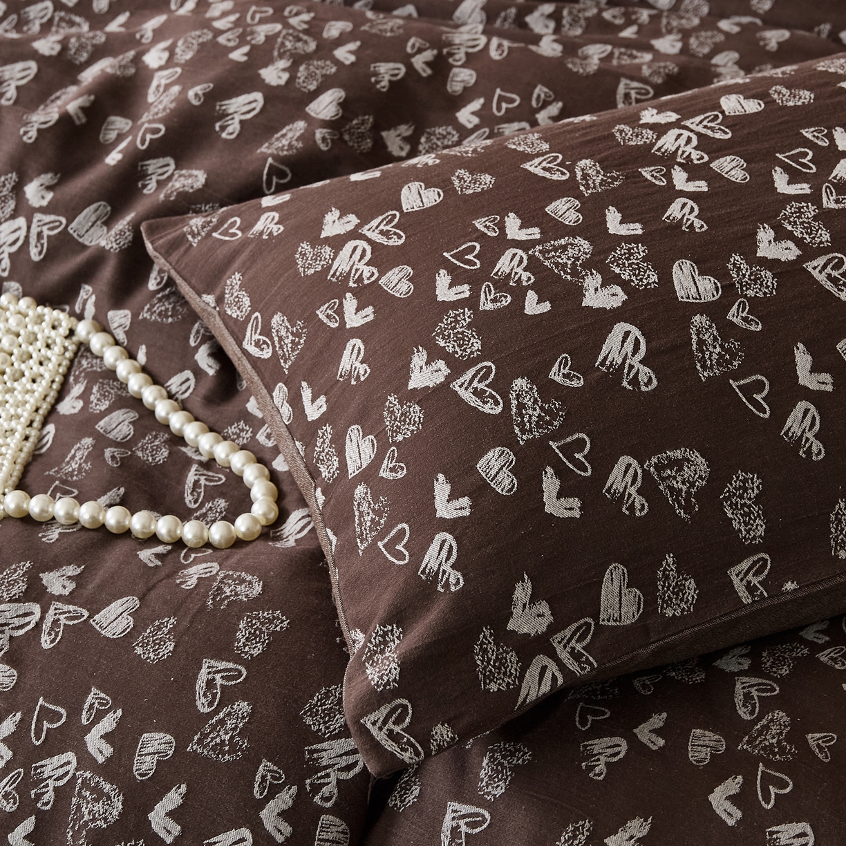 91家纺网 家纺一手货源 找家纺 原研家居 2025新款棉麻色织提花系列四件套 空寂余温