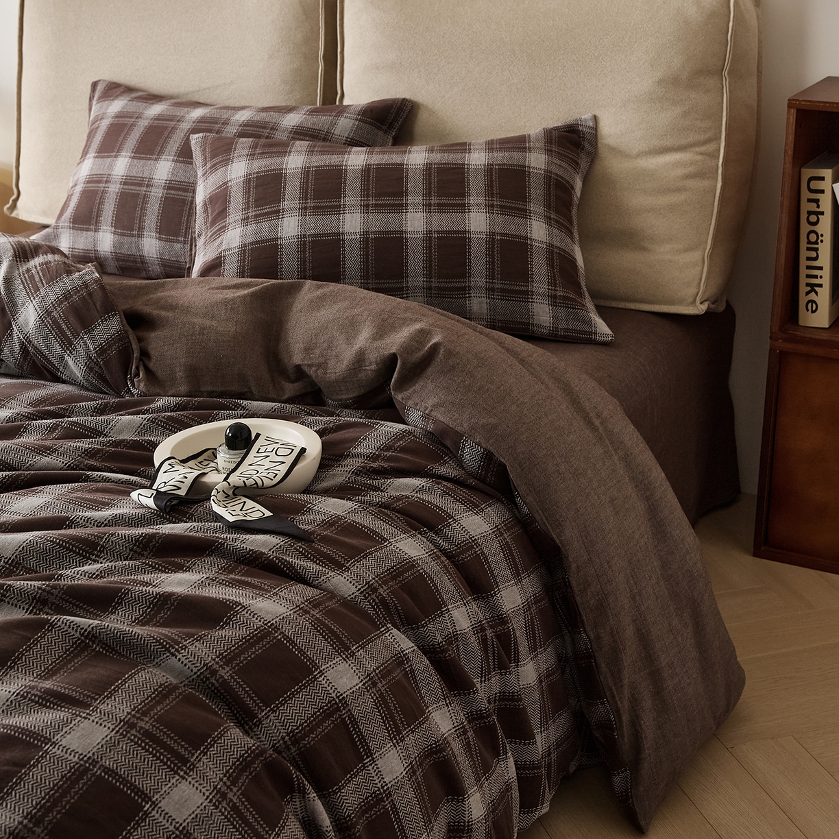 原研家居 2025新款棉麻色织提花系列四件套 枯荣共生